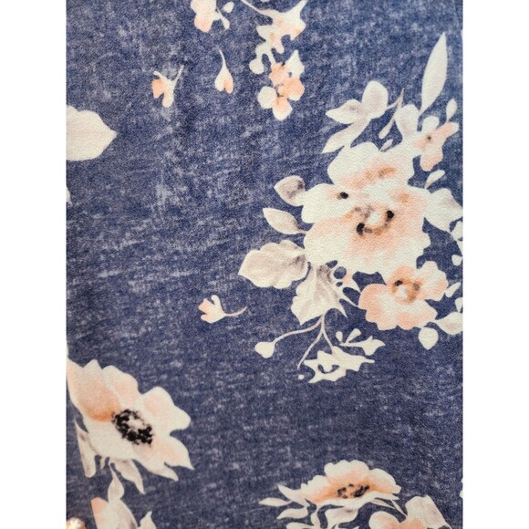 Womens Small Blue Pajama Pants Floral Lightweight Bloom Wide Leg Stretchy Soft - Picture 4 of 16